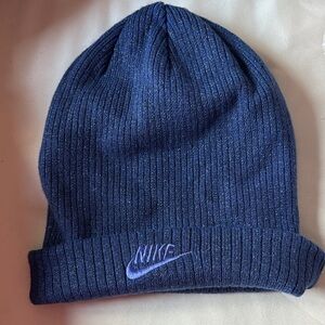 Nike Navy Ribbed Beanie